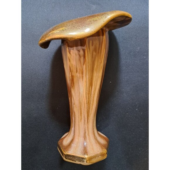 Vintage Abstract Ceramic Vase Jack In The Pulpit Vase Cold Brown Speckle - Picture 1 of 7